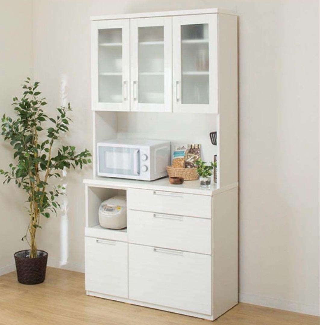 キッチンボード 幅100 ニトリ　ダリア DAHLIA-100KB-WH 食器棚