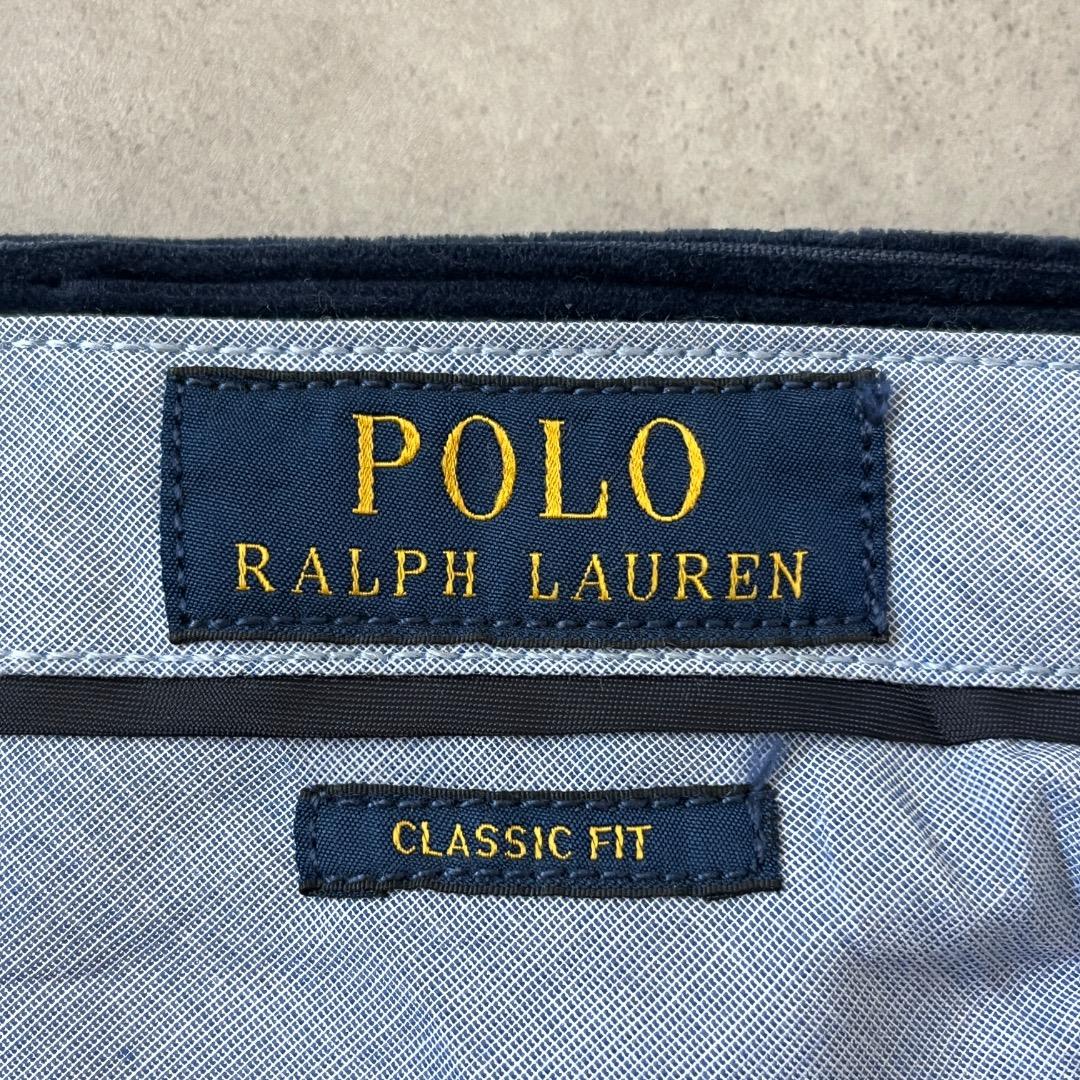 ポロラルフローレン W34 コーデュロイ ポロチノ ボトム 古着 紺 18215