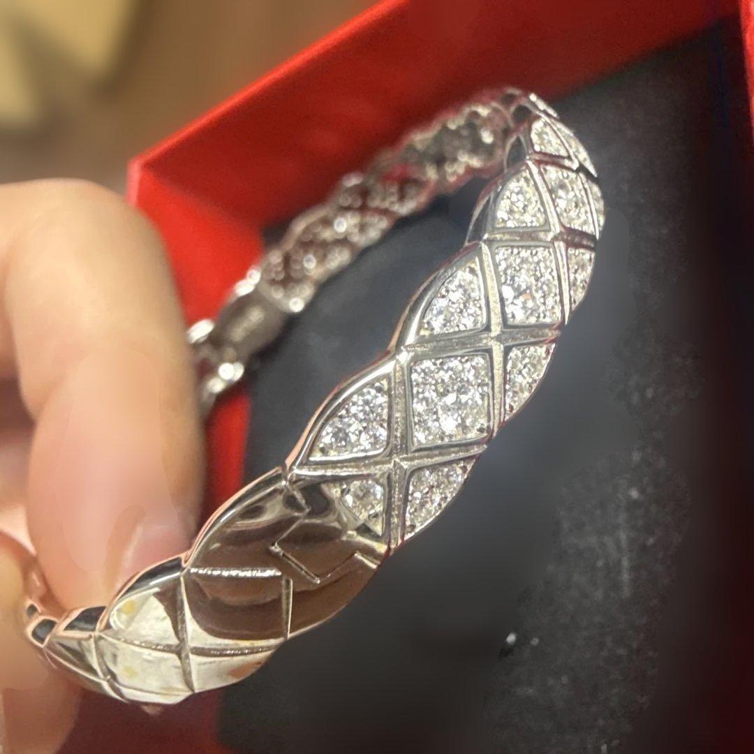 新品　菱形 バングル　シルバー　s925 ノーブランド品　2wayタイプ