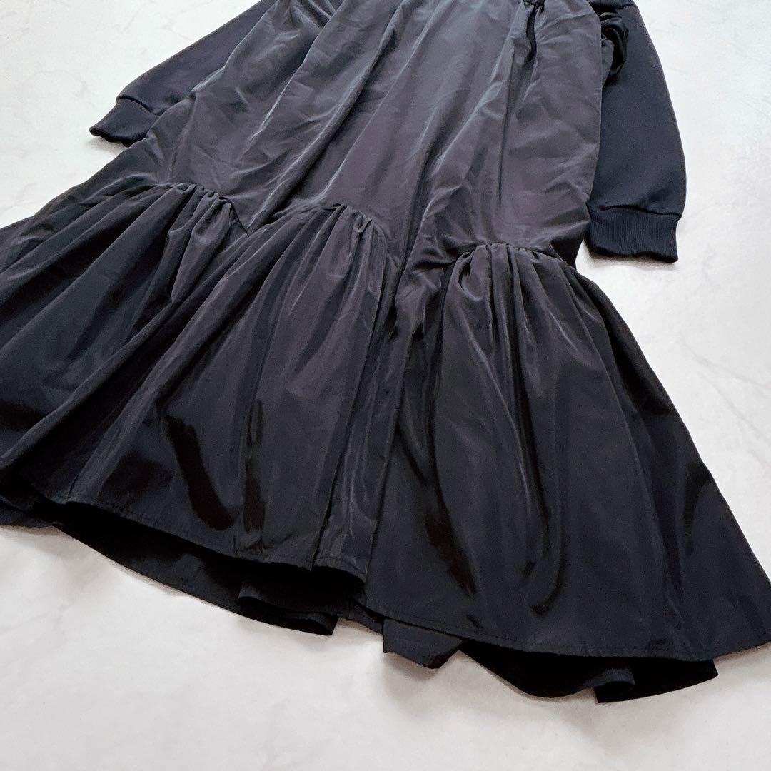 【VIVIANO】新品未使用タグ付＊イソザイフリルワンピース　ドッキング　黒　S