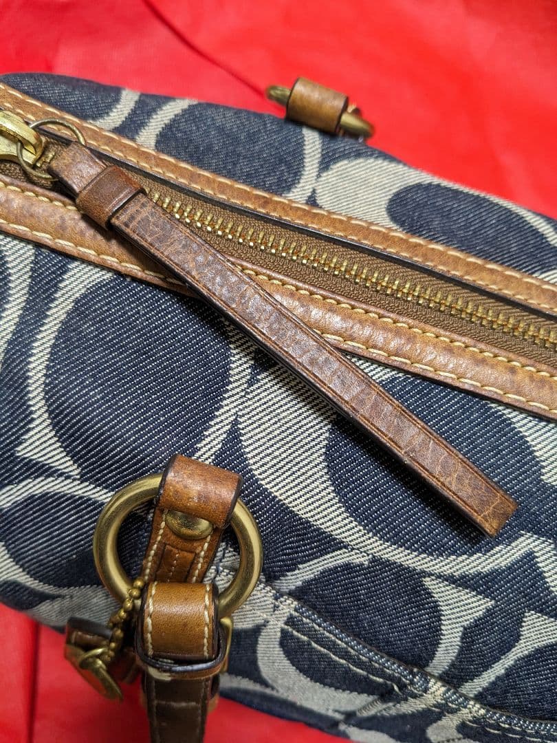 COACH コーチシグネチャー デニム ボストンバッグ ハンドバッグ y2k
