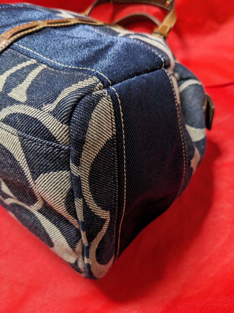 COACH コーチシグネチャー デニム ボストンバッグ ハンドバッグ y2k