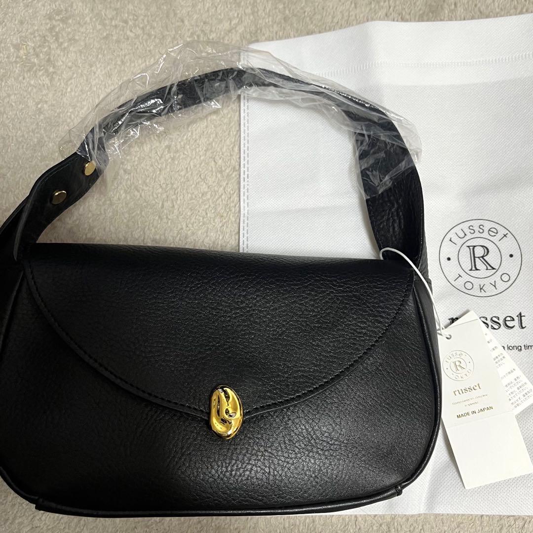 【新品未使用】russet ラシットブラック ハンドバッグ　ワンショルダー牛革