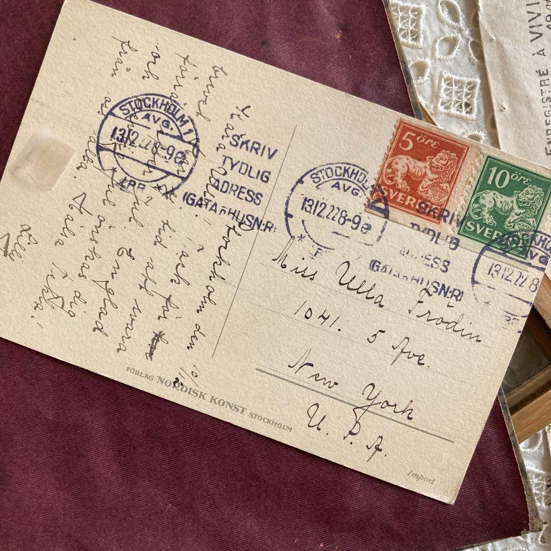 アンティークフレームD★1920年代超希少なBIRGITのアンティークカード入り