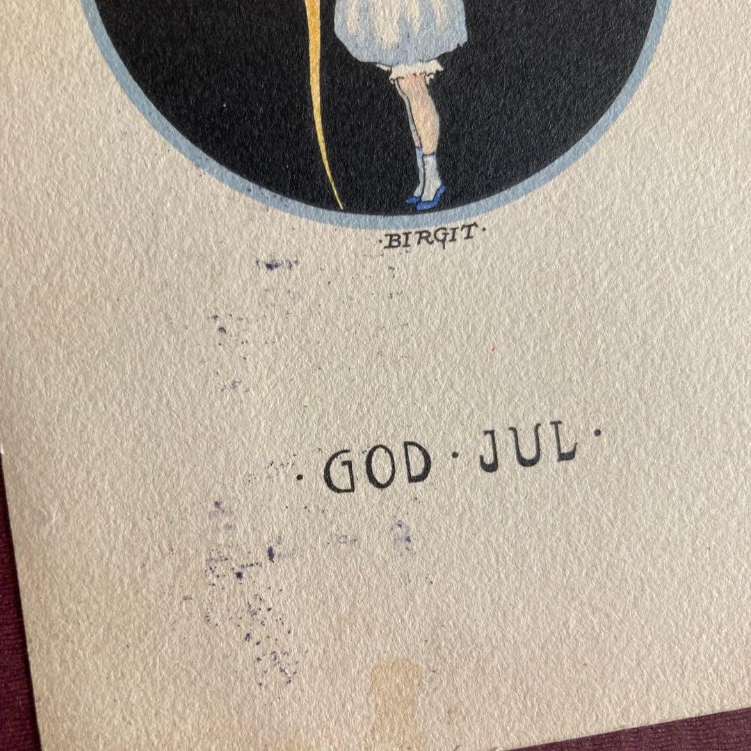 アンティークフレームD★1920年代超希少なBIRGITのアンティークカード入り