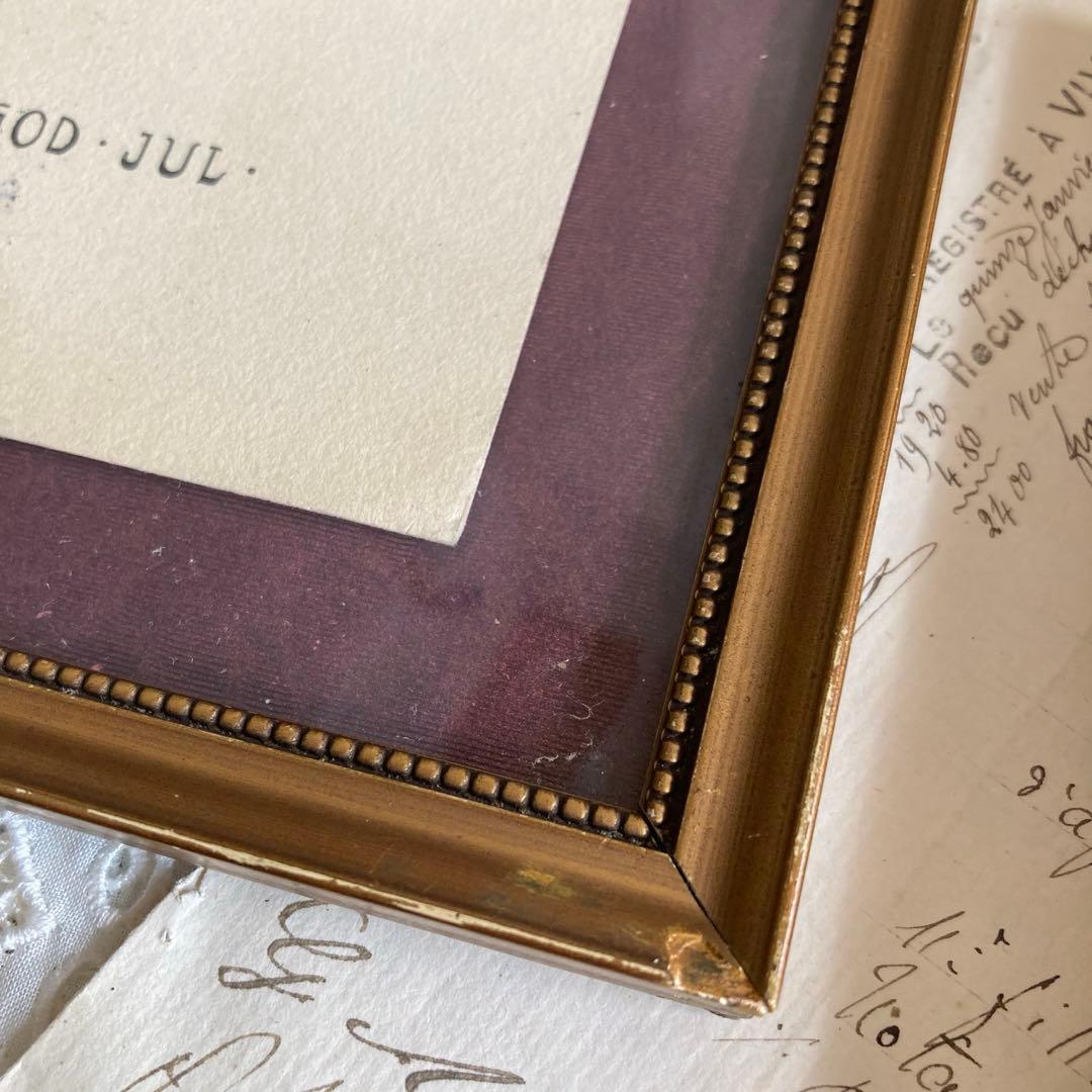 アンティークフレームD★1920年代超希少なBIRGITのアンティークカード入り