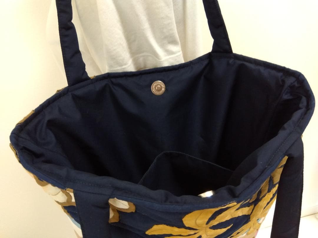 ハワイアンキルト　ハンドメイド　ヤシの木　プルメリアトートバッグ