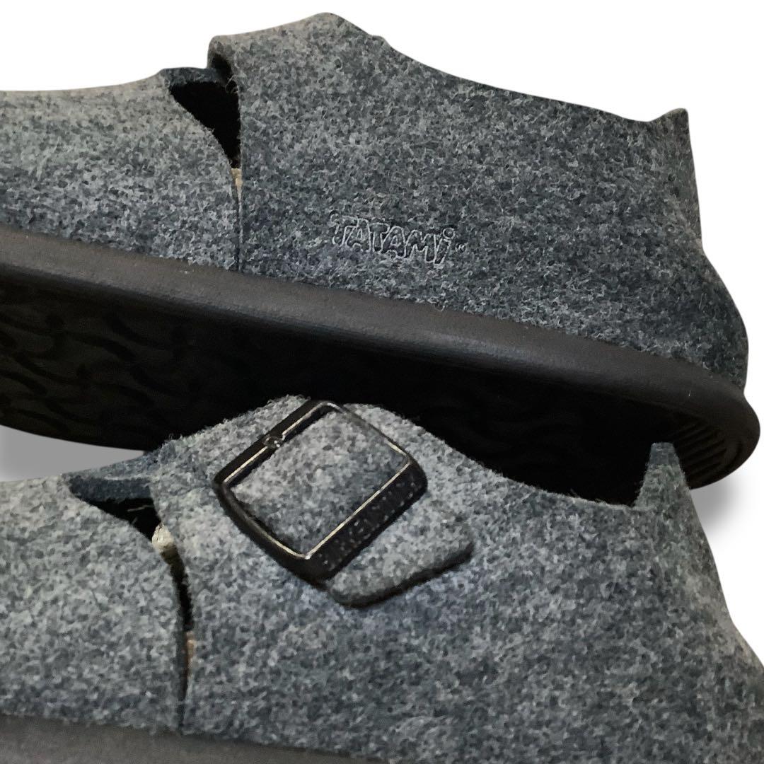 美品 ビルケンシュトックタタミロンドン 39 ウールフェルトグレー