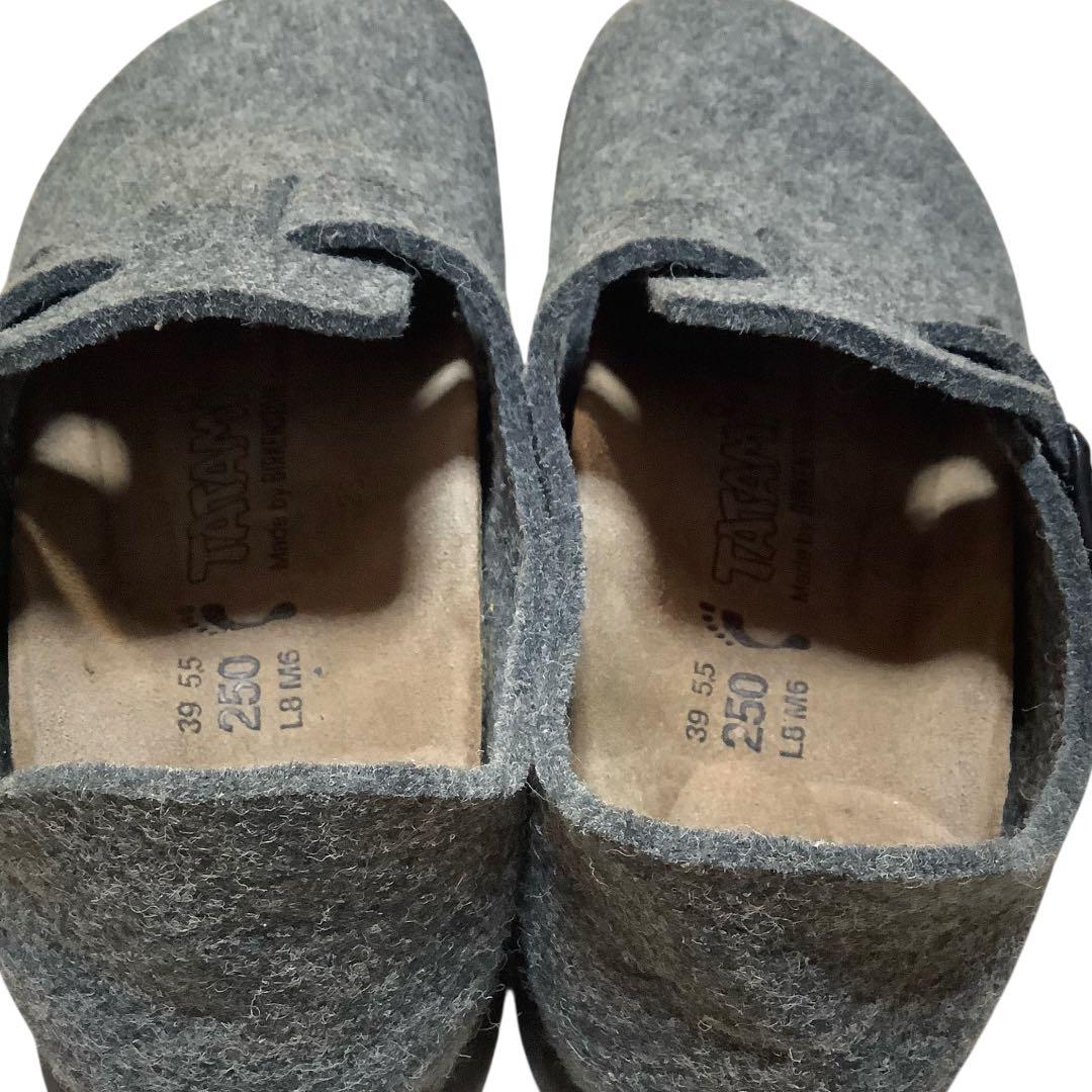 美品 ビルケンシュトックタタミロンドン 39 ウールフェルトグレー