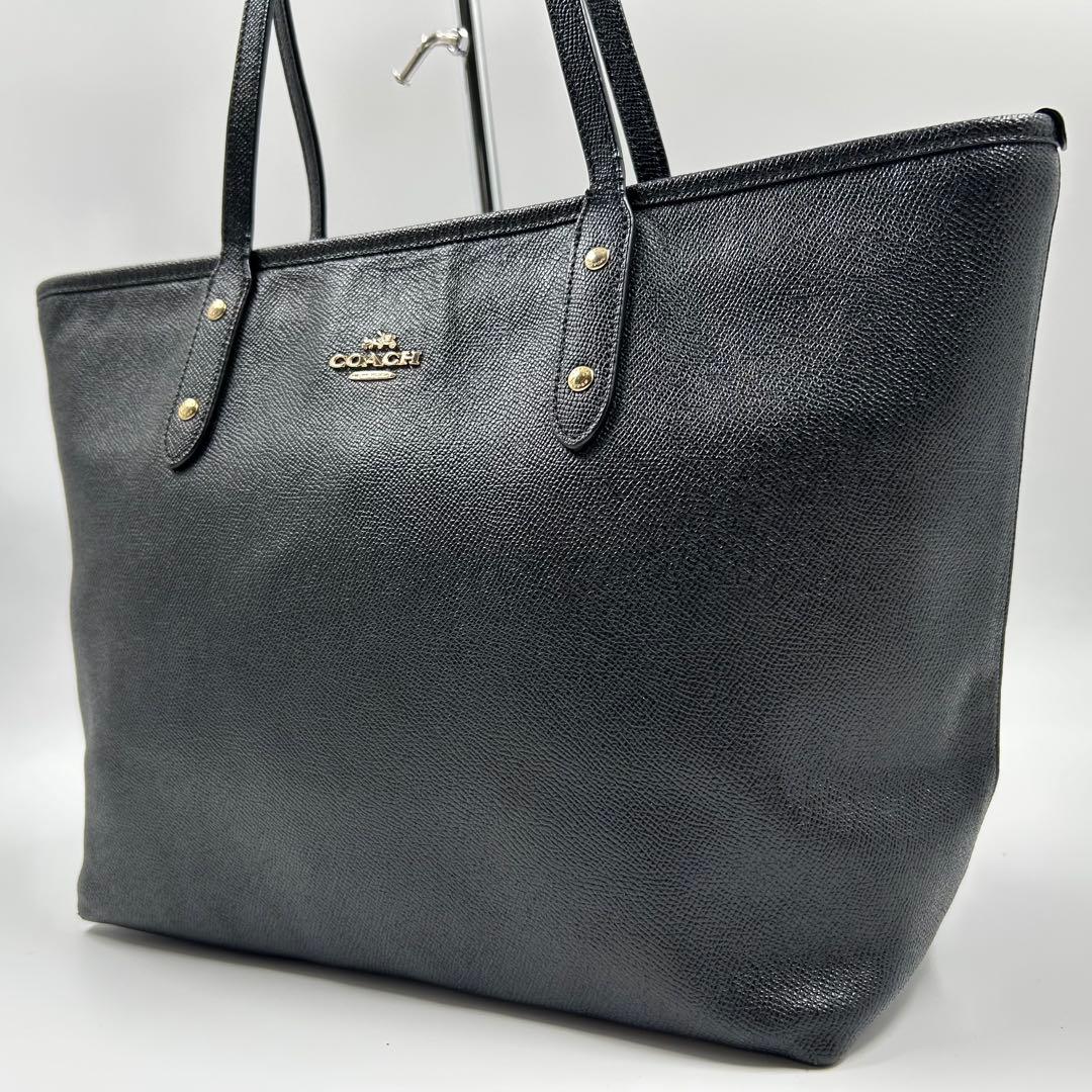 極美品【COACH】ビジネスバッグ トートバッグ レザー 黒 大容量 A4収納