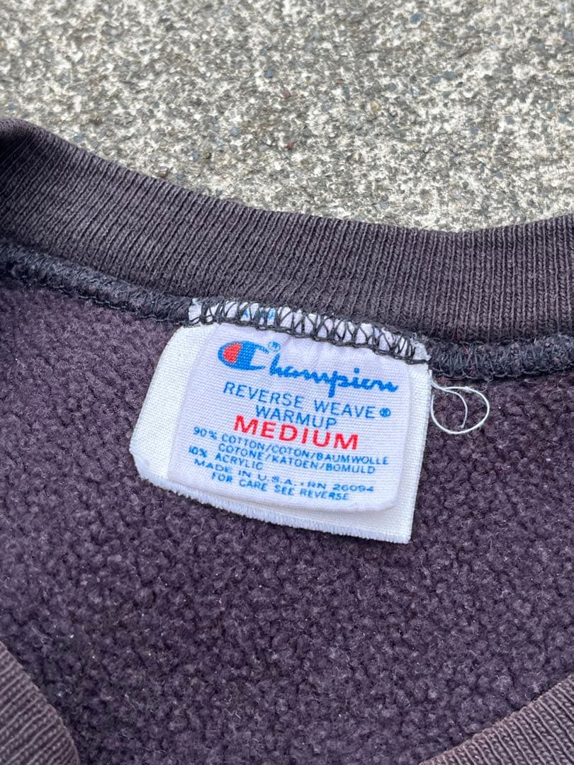 80s Champion リバースウィーブ ナス紺 フェードブラック アメリカ製