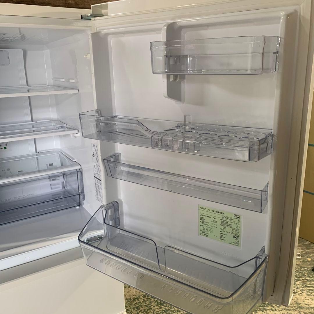 I676\" AQUA 272L 3ドア 冷蔵庫 AQR-27J(W) 20年製