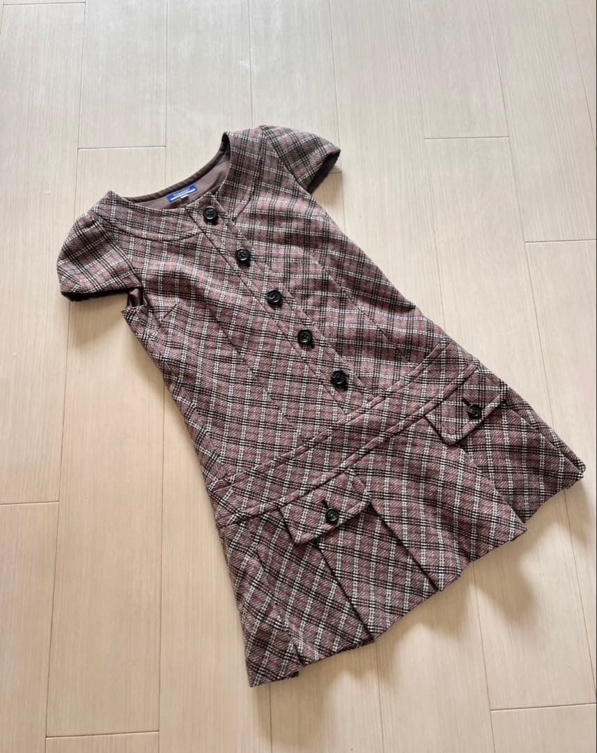 BURBERRY チェック柄 半袖ミニワンピース 38