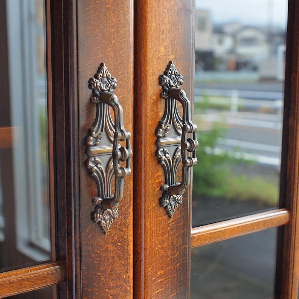 80's カリモク/karimoku コロニアル カップボード 食器棚