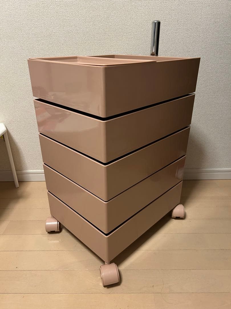 新品 5段 タワーチェスト 360度引き出し ワゴン 韓国 ピンク　[その1]