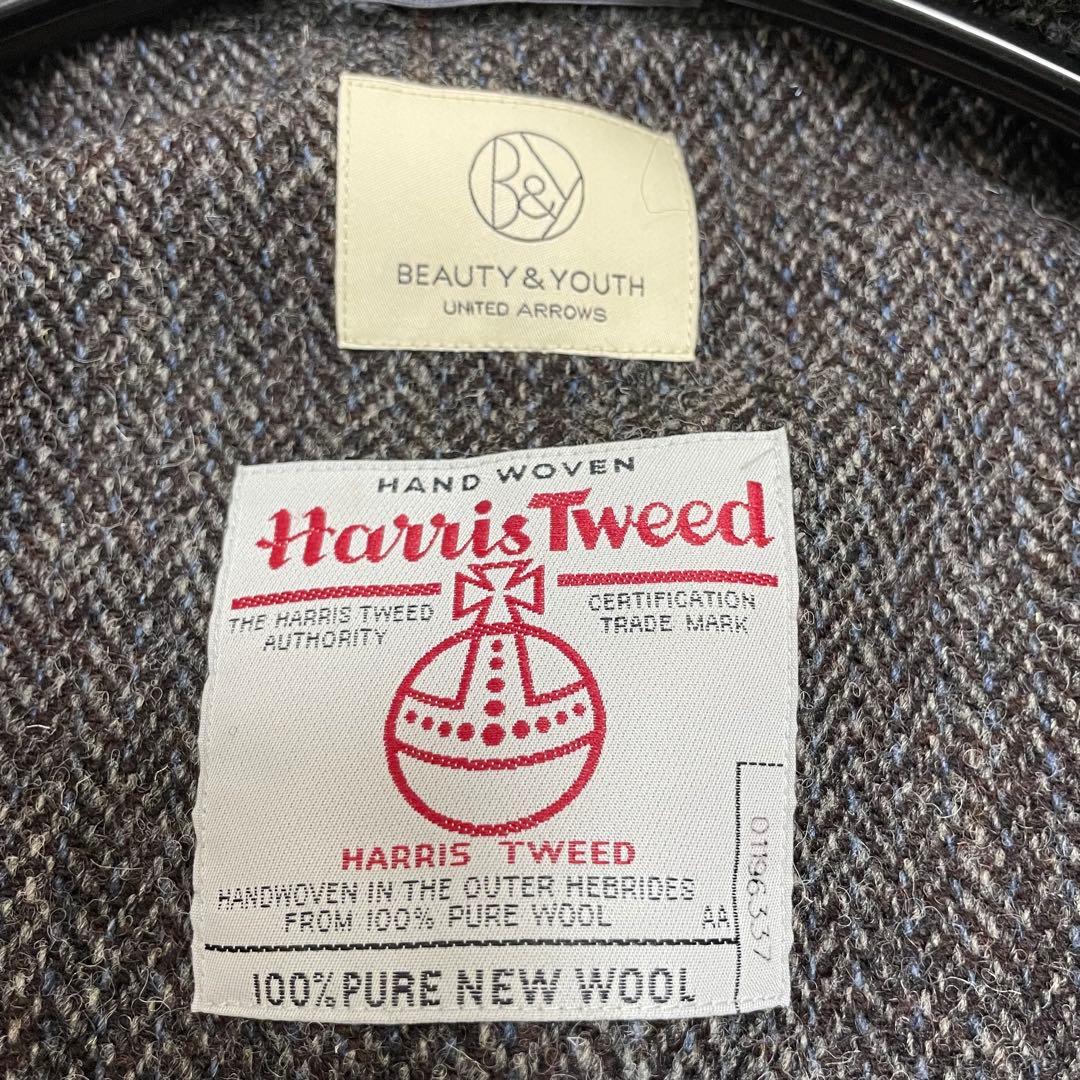 【美品】BEAUTY＆YOUTHハリスツイードクレージーパターンジャケットS