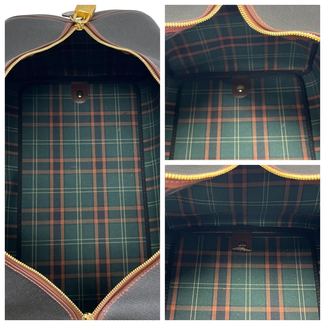 美品 ダンヒル ボストンバッグ レザー ブラウン グレー 大容量 旅行バッグ