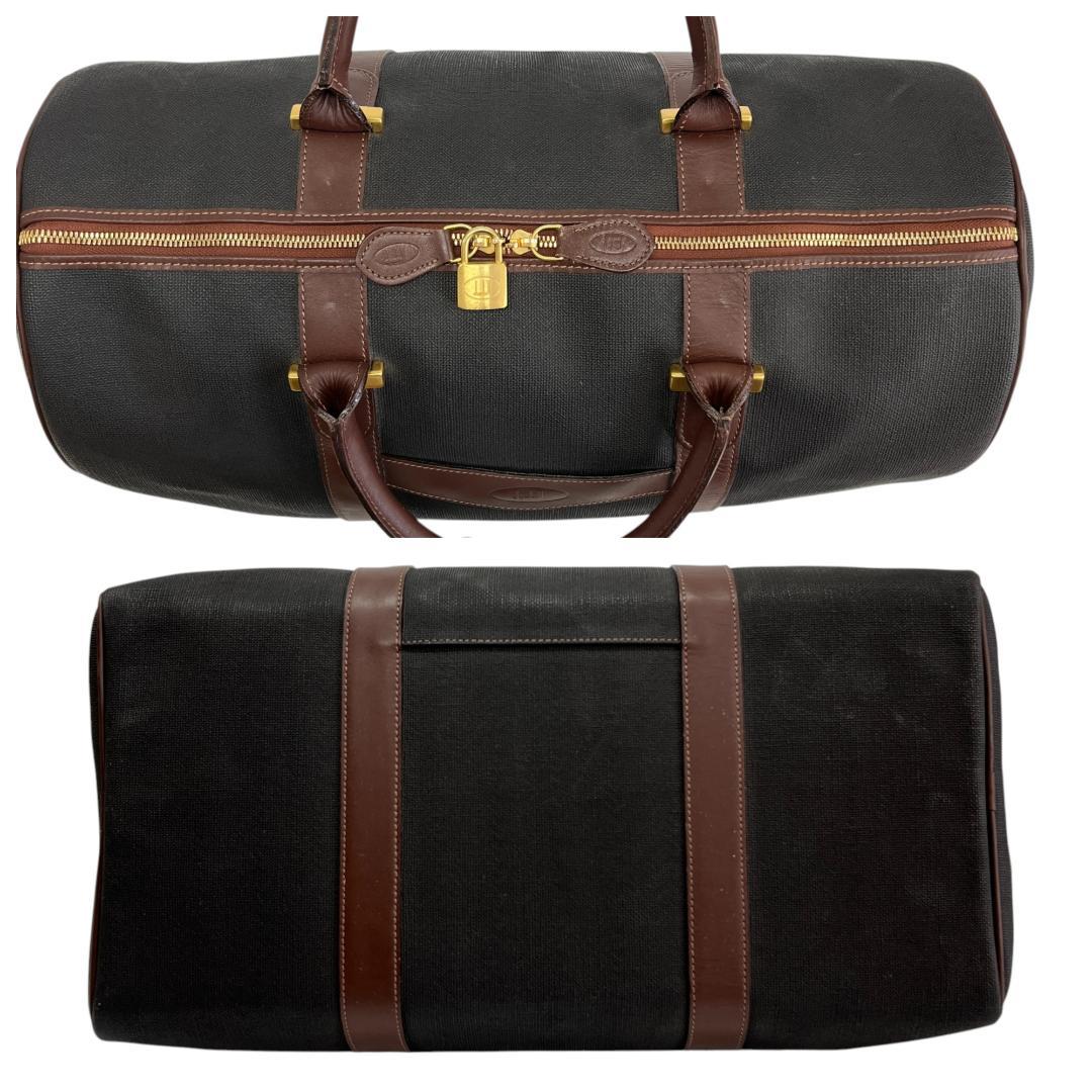 美品 ダンヒル ボストンバッグ レザー ブラウン グレー 大容量 旅行バッグ