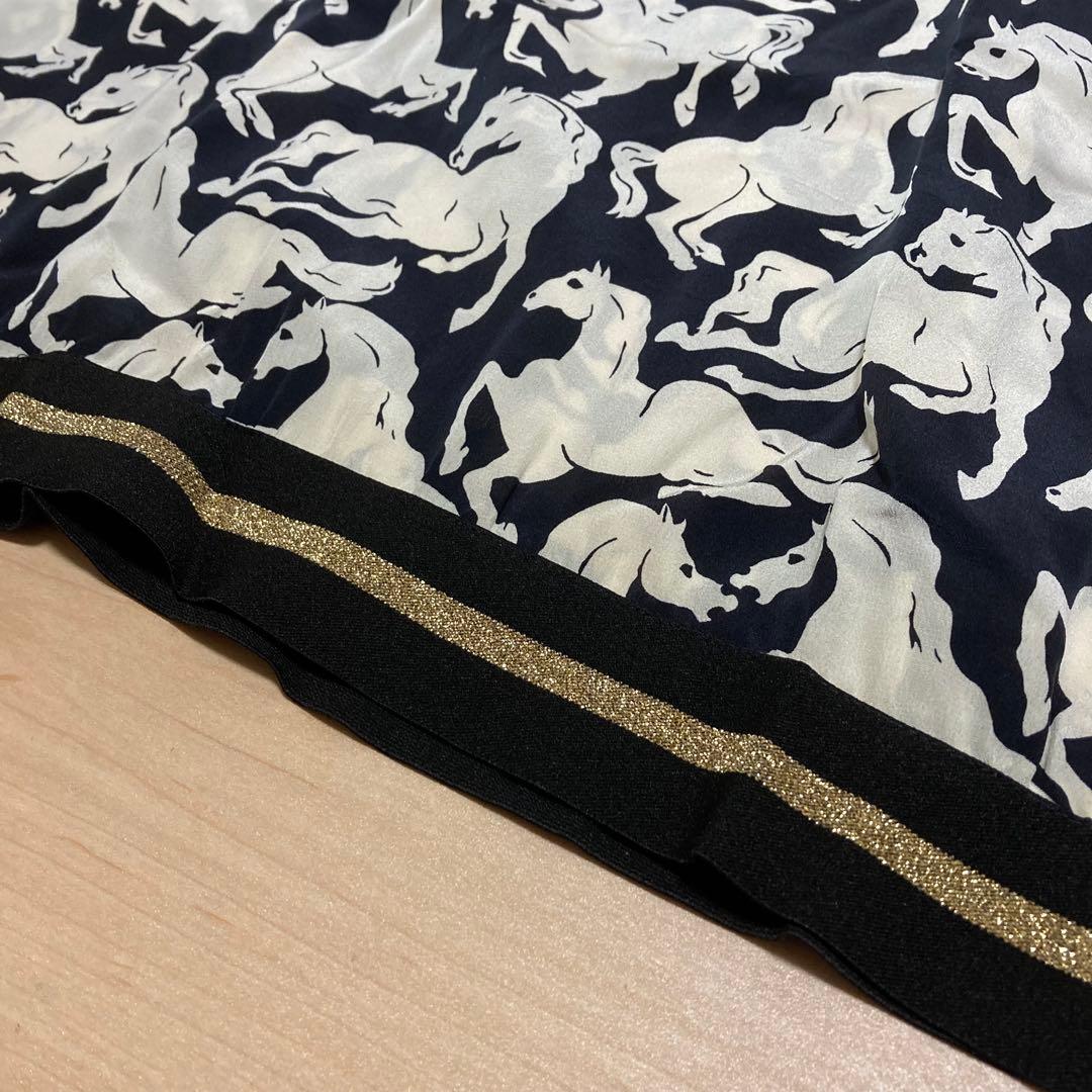 ステラマッカートニー ランニングホース 総柄 シルク カットソー トップス 38