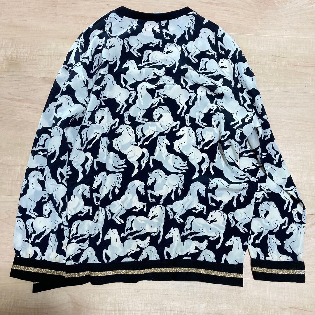 ステラマッカートニー ランニングホース 総柄 シルク カットソー トップス 38