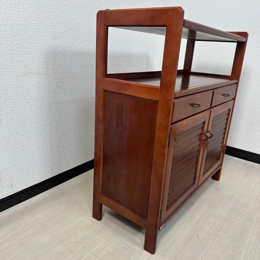 カリモク 天然木 電話台 花台 レンジ台 サイドチェスト キャビネットi4※