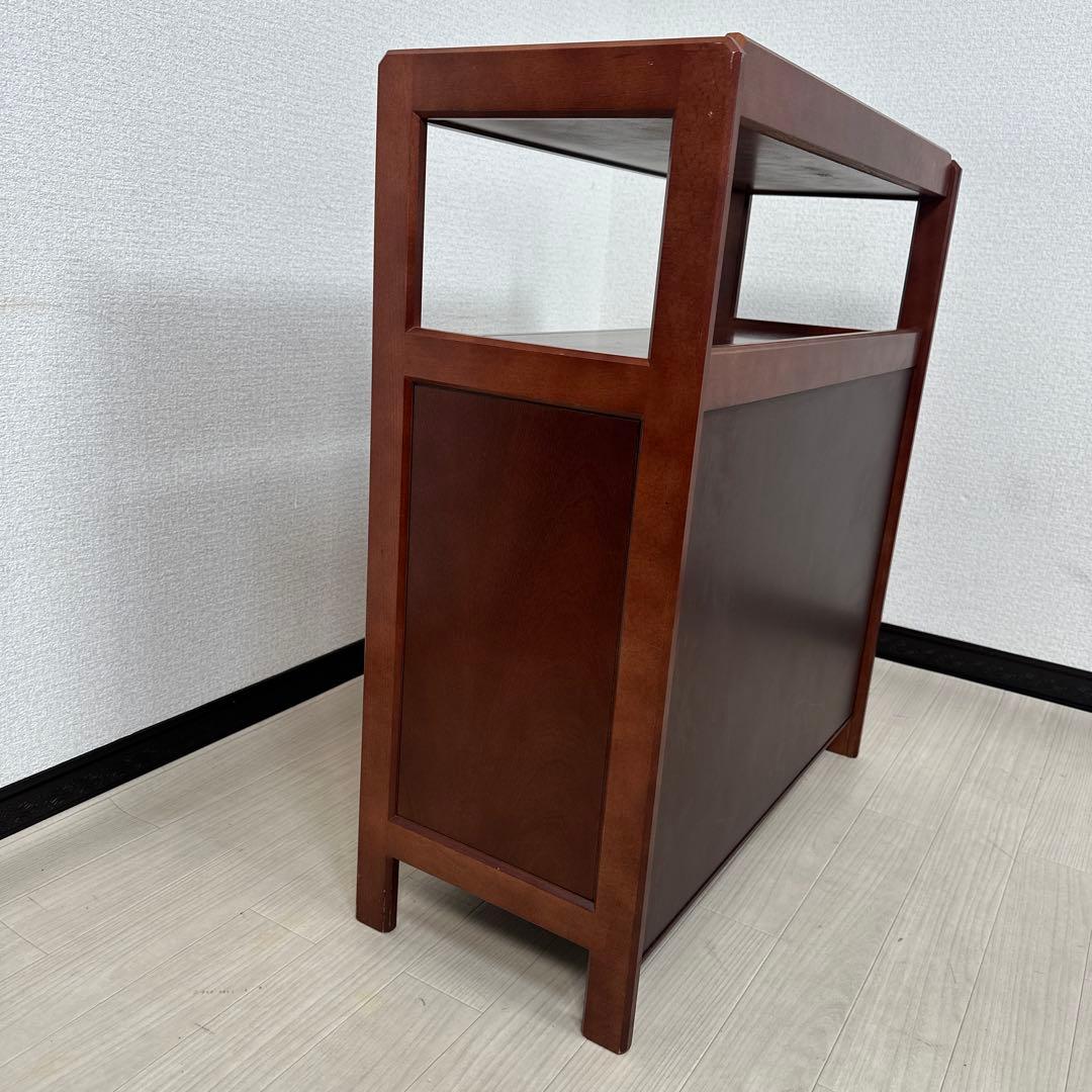 カリモク 天然木 電話台 花台 レンジ台 サイドチェスト キャビネットi4※