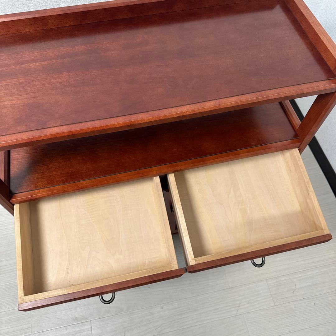 カリモク 天然木 電話台 花台 レンジ台 サイドチェスト キャビネットi4※