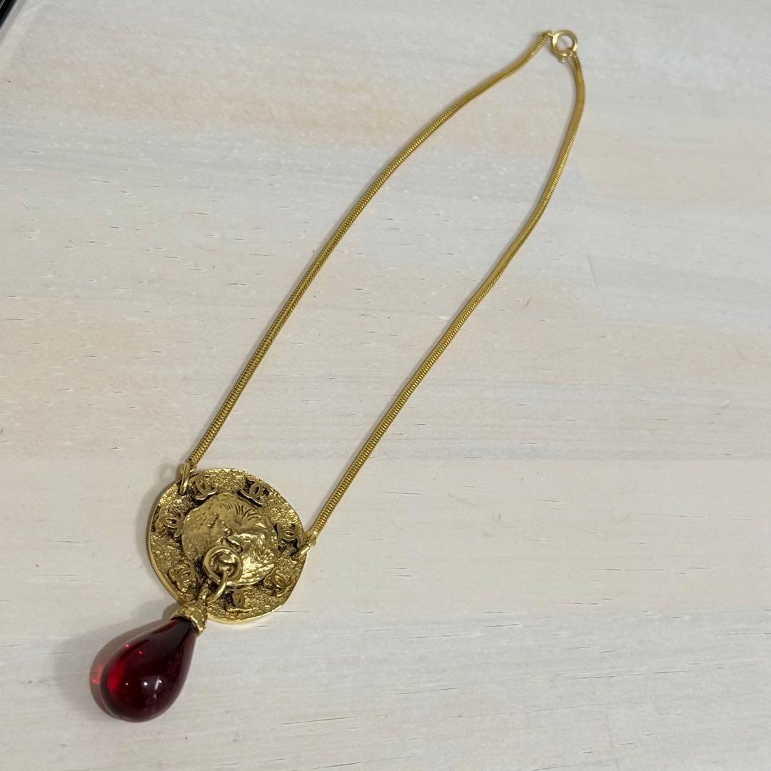 CHANEL ネックレス 赤 雫　ヴィンテージ