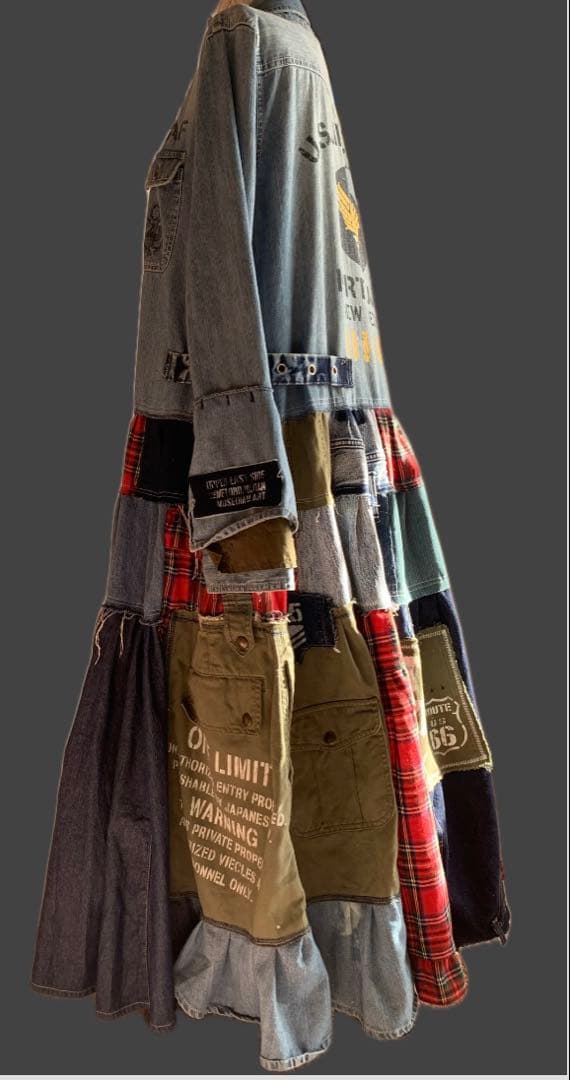 デニムリメイク★甘辛armyワンピース