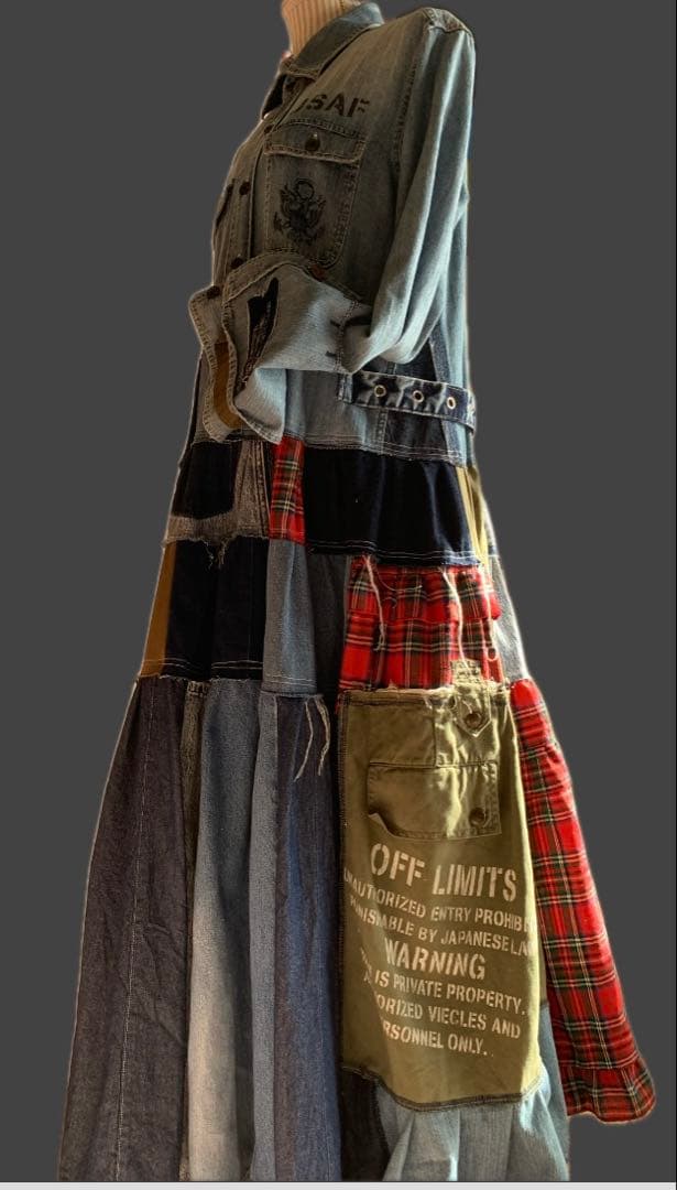 デニムリメイク★甘辛armyワンピース