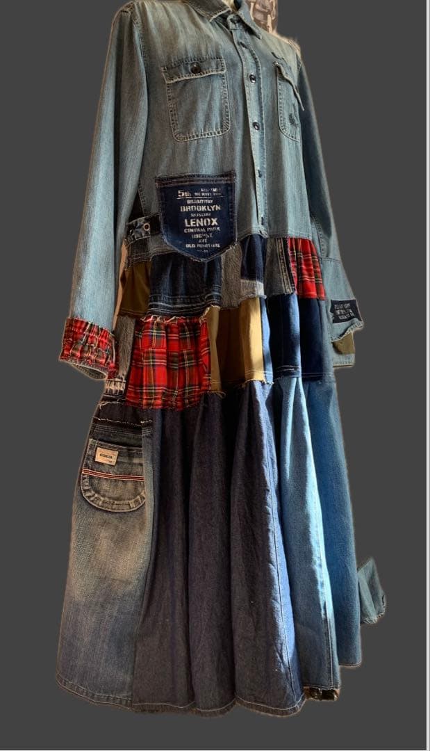 デニムリメイク★甘辛armyワンピース
