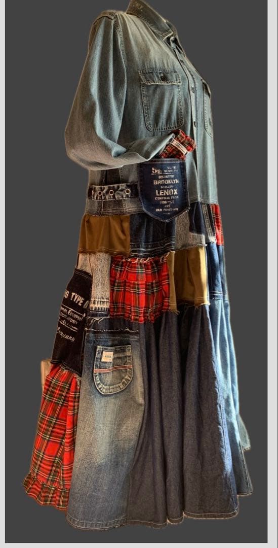 デニムリメイク★甘辛armyワンピース