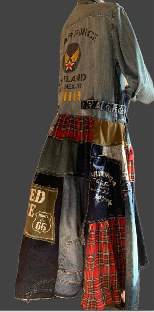 デニムリメイク★甘辛armyワンピース