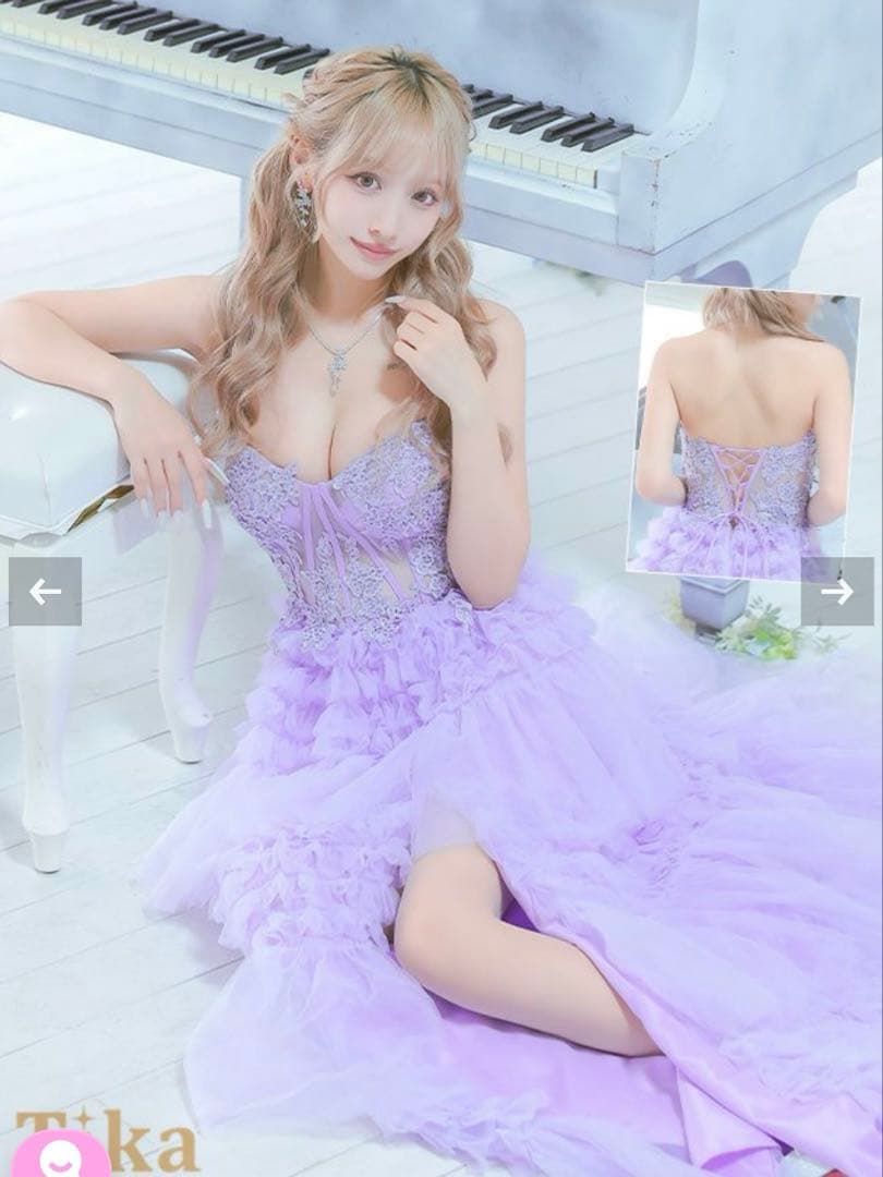 キャバドレス バースデードレスAライン ロングドレス Tika