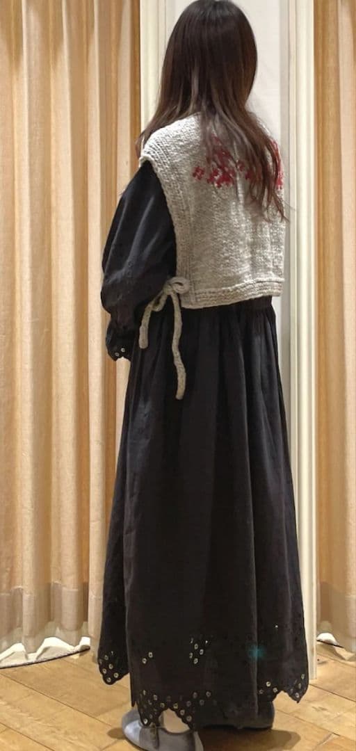 ツハル TSUHARU【ペルーニット】前後着ジャカードニットベスト新品グレー