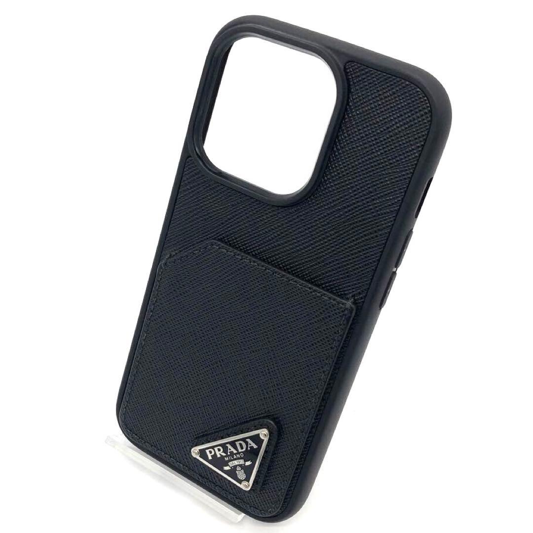 未使用✨プラダ レザー iPhone14 pro ケース ブラック