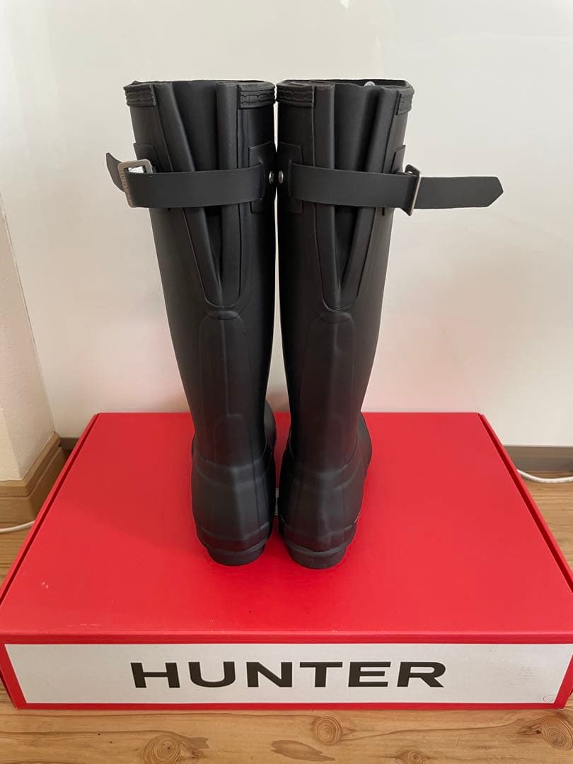 HUNTER（ハンター）ブラック 長靴 バックストラップ付き24.0