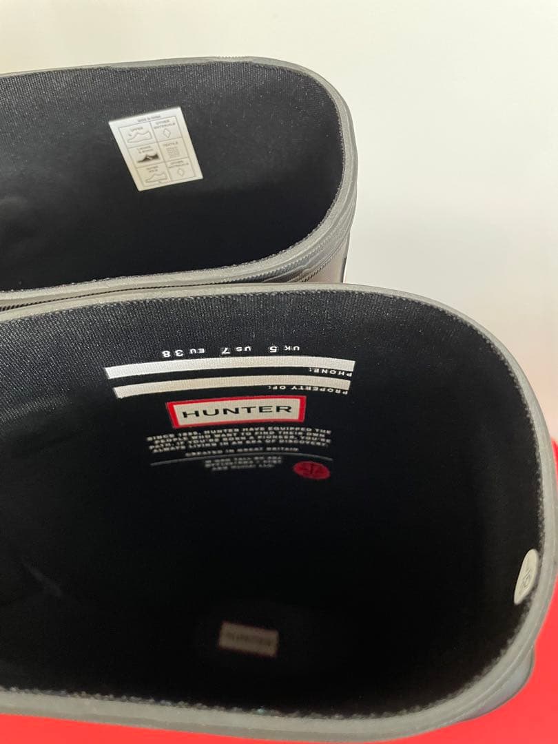 HUNTER（ハンター）ブラック 長靴 バックストラップ付き24.0