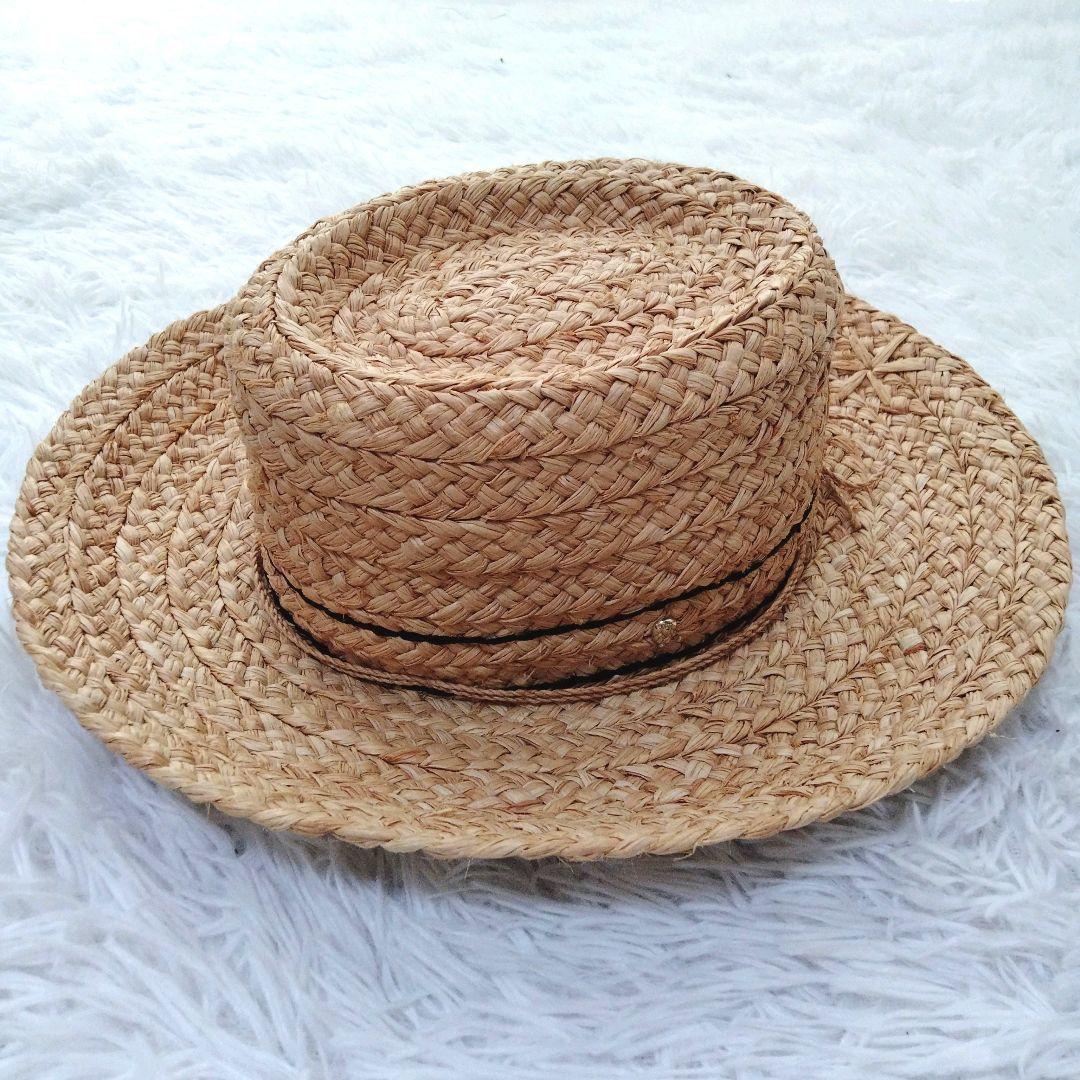 【希少】ヘレンカミンスキー ラフィアハット リボン モチーフ 美品