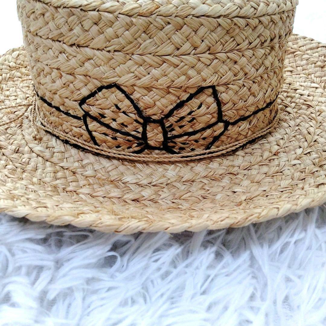 【希少】ヘレンカミンスキー ラフィアハット リボン モチーフ 美品