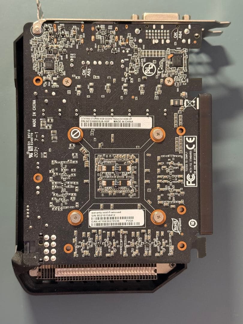 【Palit製 GTX1660 StormX 6GB グラフィックボード】