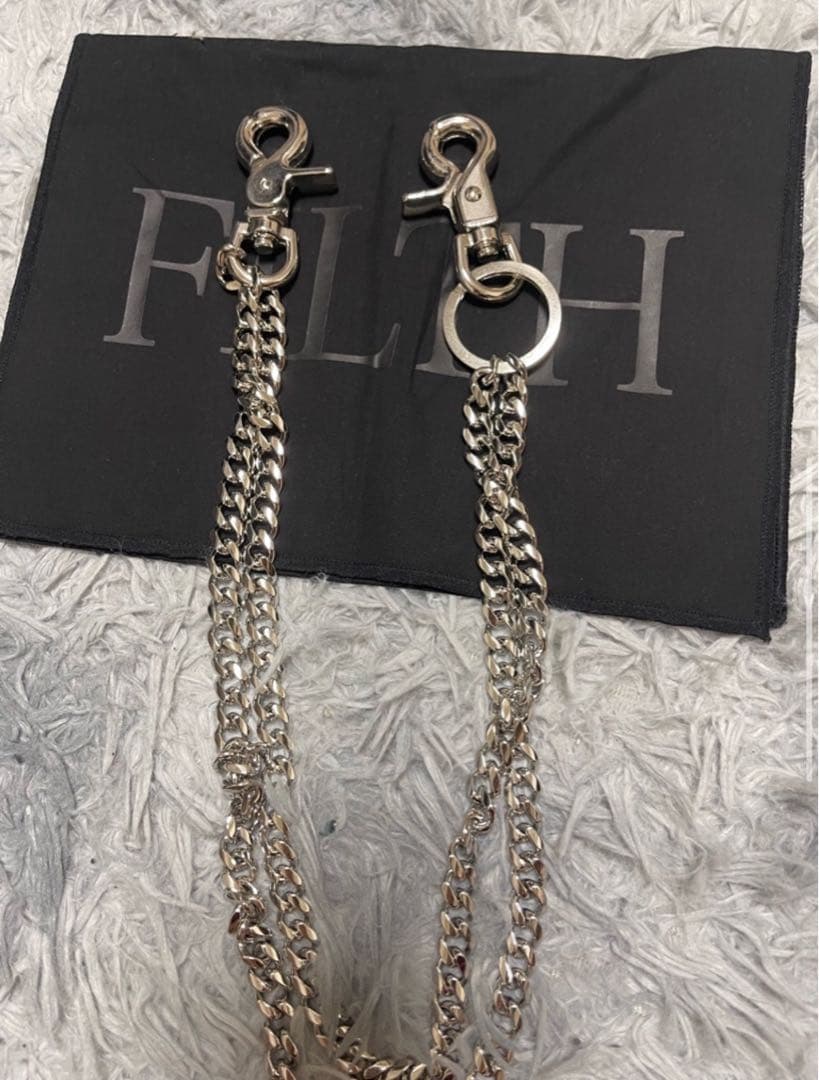 小物 FILTH TINY CUBAN DOUBLE CHAIN / SIL