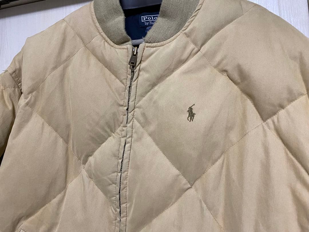 90s ポロラルフローレン ダウンジャケット スカイライナー型 ベージュ 短丈