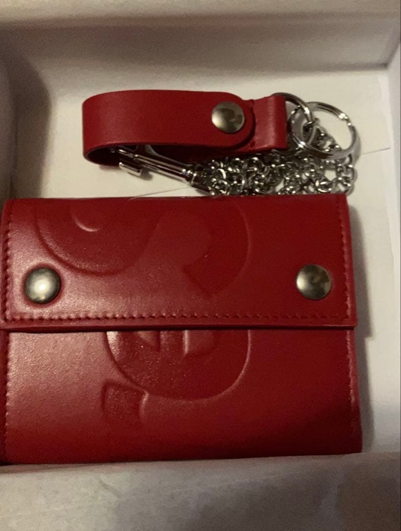 【新品未使用】Supreme Leather Chain Wallet 赤