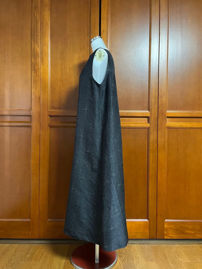 着物リメイクワンピース　大島紬120㎝