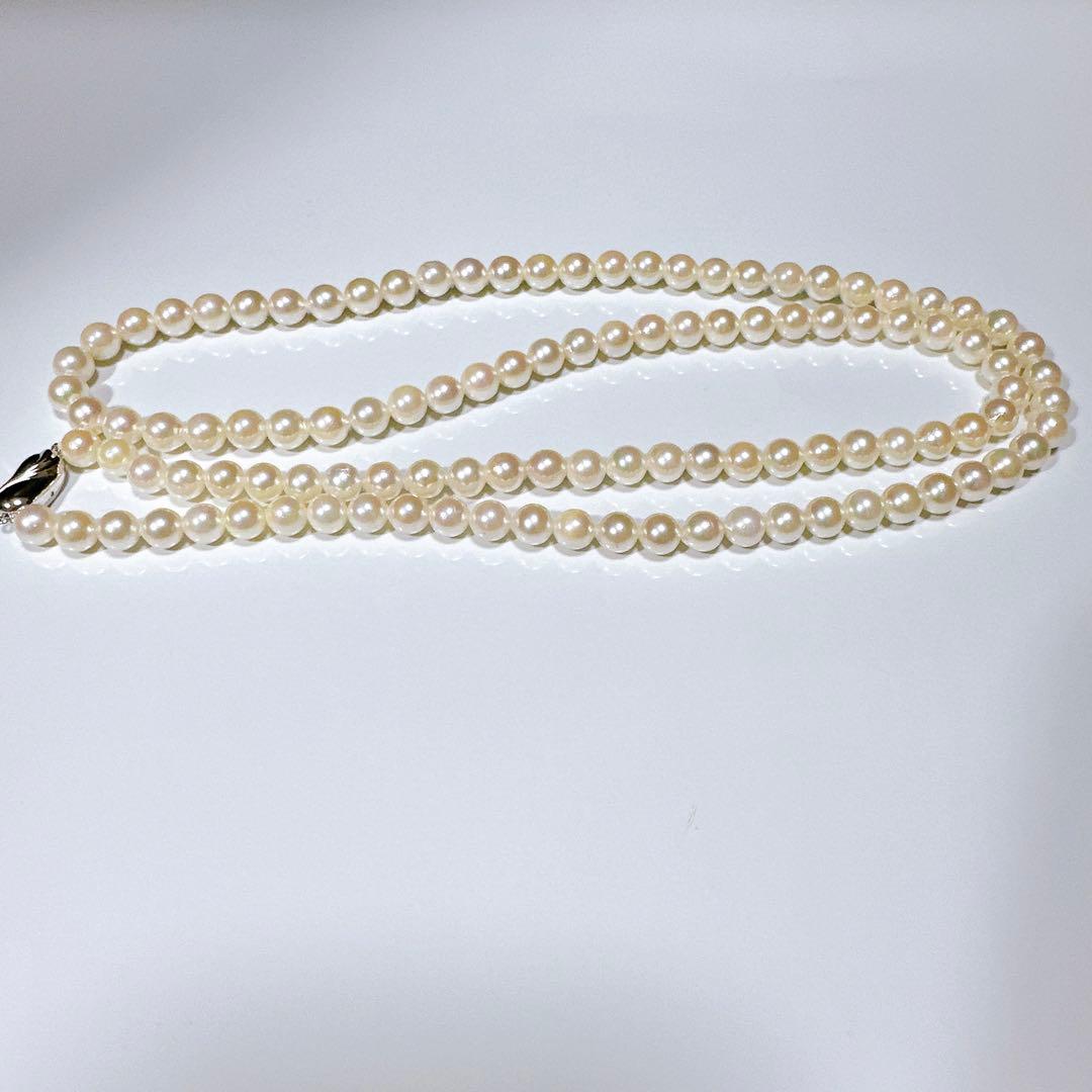 ロング 本真珠 あこや パール ネックレス シルバー刻印 80cm