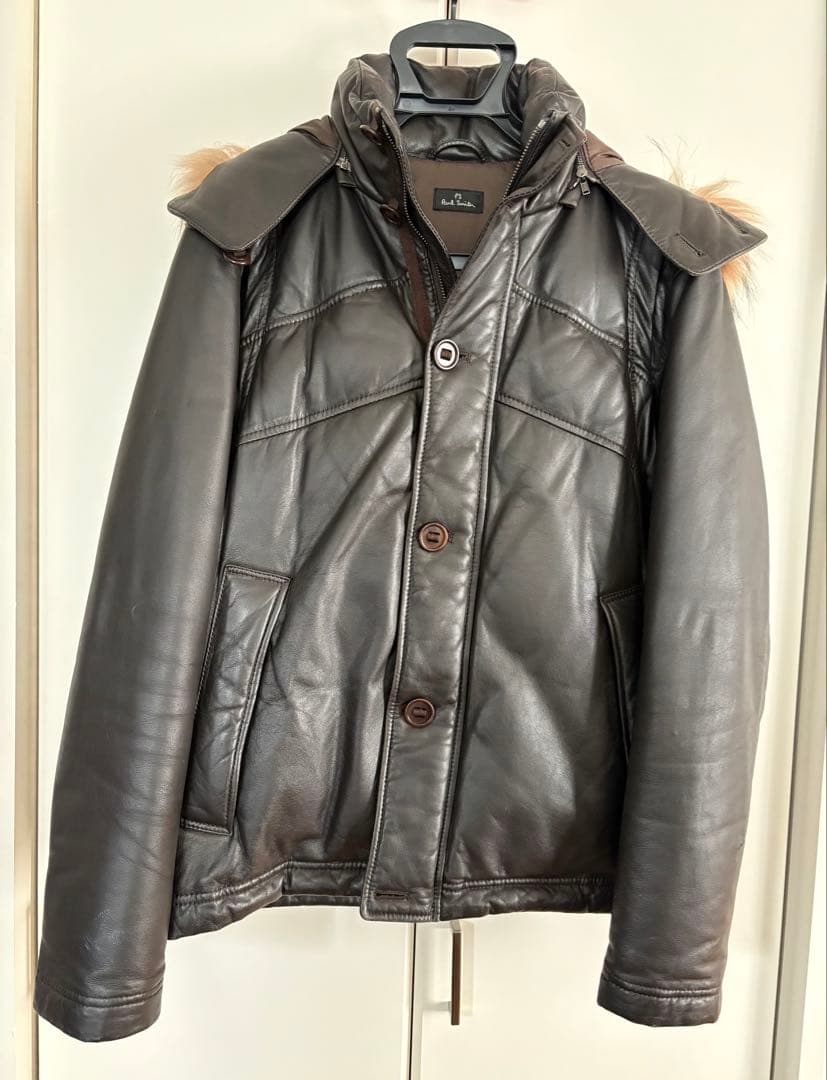ポールスミス　ダウンジャケット　レザー　Paul Smith ベストにも　M