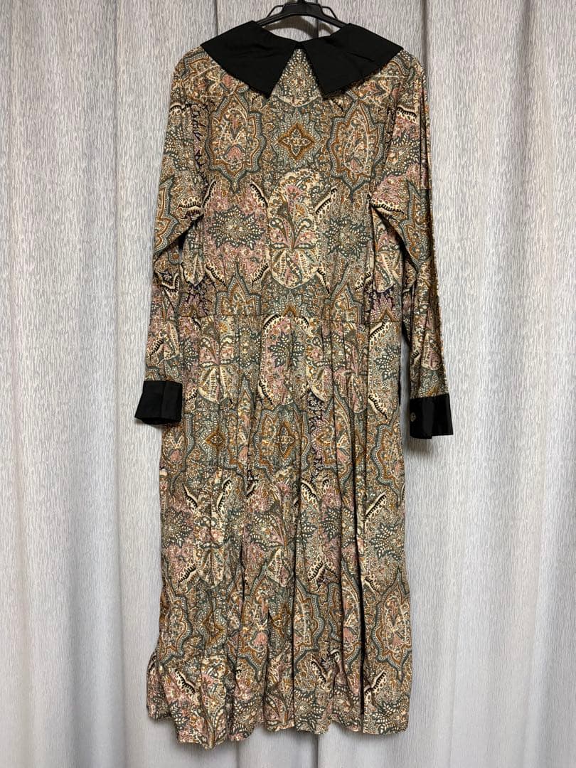 マーガレットハウエル　リバティペイズリー柄 長袖ワンピース Mサイズ