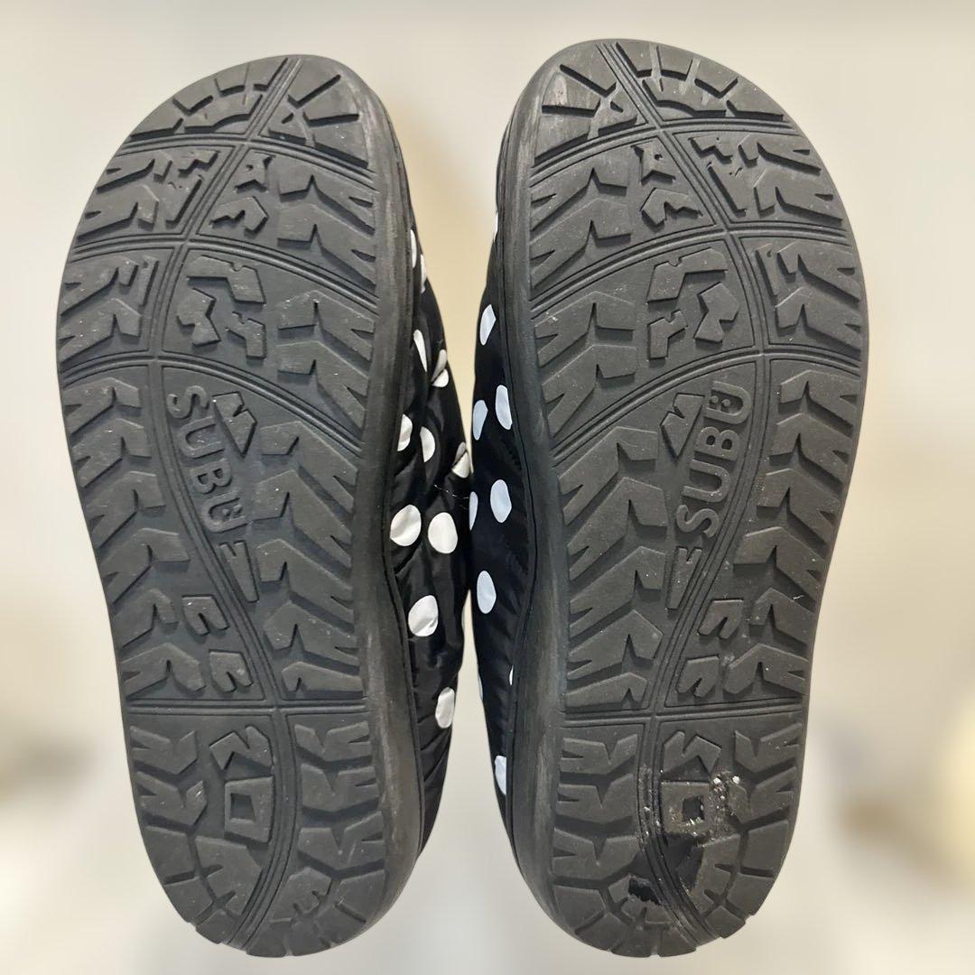 SUBU スブ スリッポン ドット ウィンターサンダル キルティング スリッパ