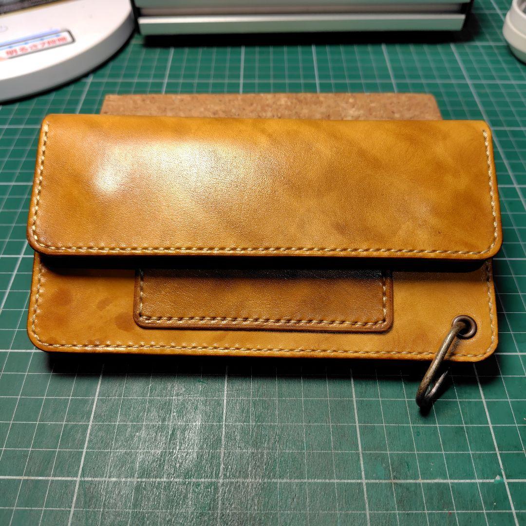ハンドメイド　牛ヌメ革ロングトラッカーズウォレット